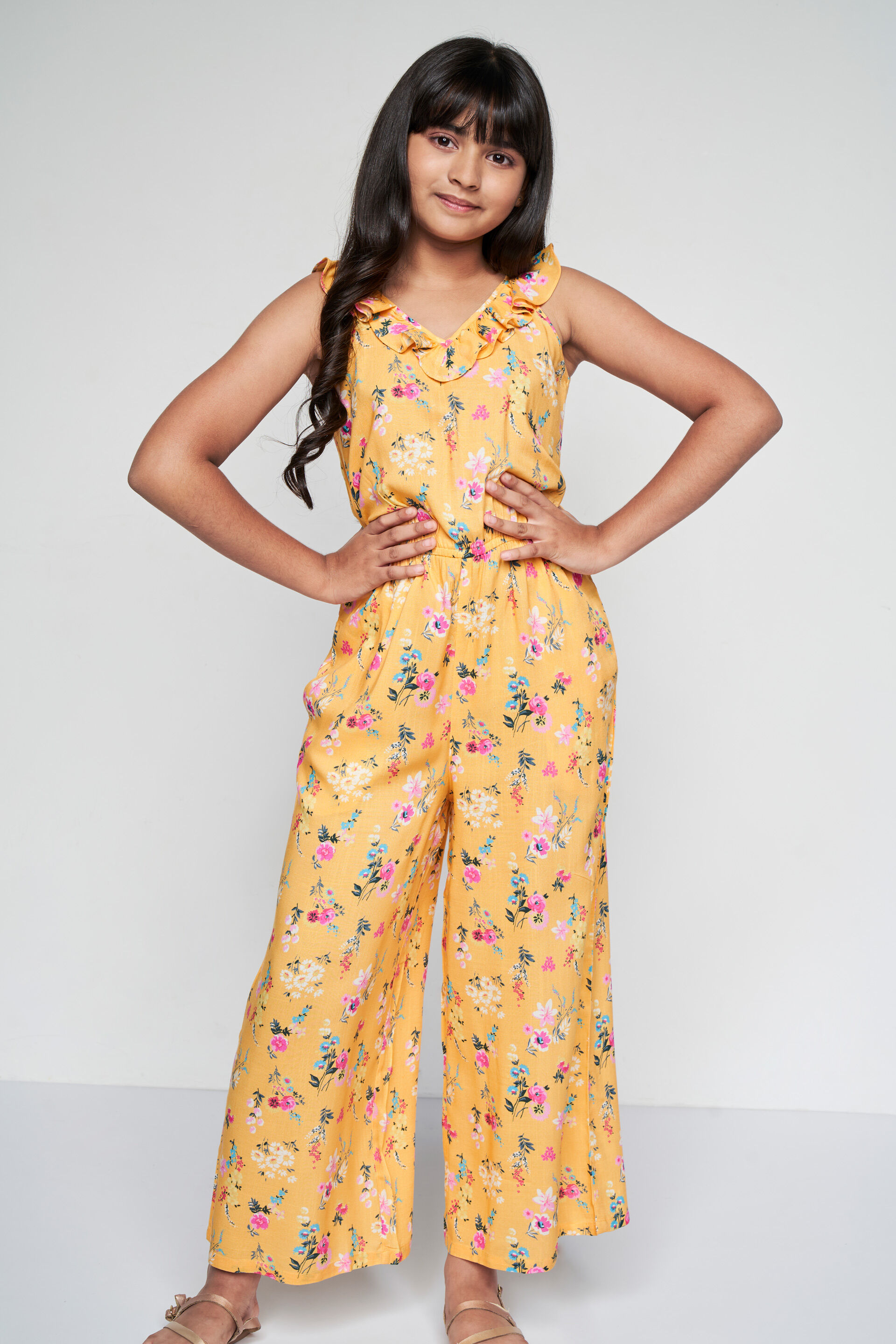 Yellow jumpsuit for girls top
